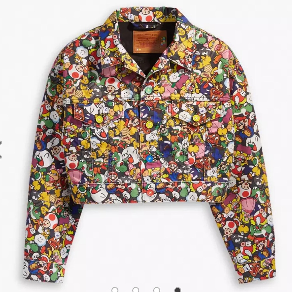 NWOT Levi’s x Super Mario Cropped Dad Trucker Jacket